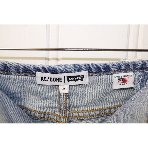 Re/Done RARE Patchwork‎ Denim Distressed Skirt Size 27 /28 - Picture 7 of 12